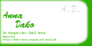 anna dako business card